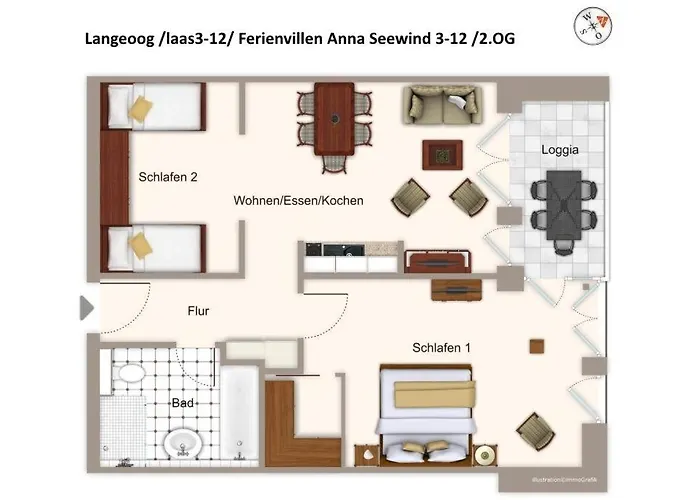 アパート Apartmentvilla Anna Apartmentvilla Anna 3-12 ランゲオーク